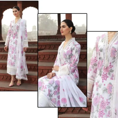 Home 6 Bareeze Sale Lawn Luxury Fully Heavy Embroidered 3Pcs Suit