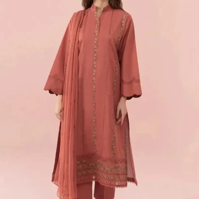 Sapphire sale 70-off unstitched embroidered lawn suit with chiffon dupatta