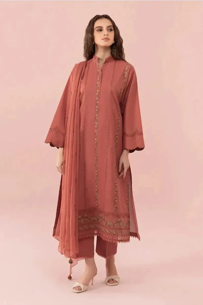 Sapphire sale 70-off unstitched embroidered lawn suit with chiffon dupatta