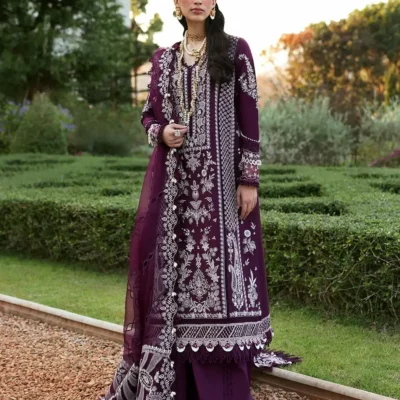 Crimson Chicken Kari Suit Luxury Heavy Embroidered 3Pcs – Cotton Edition
