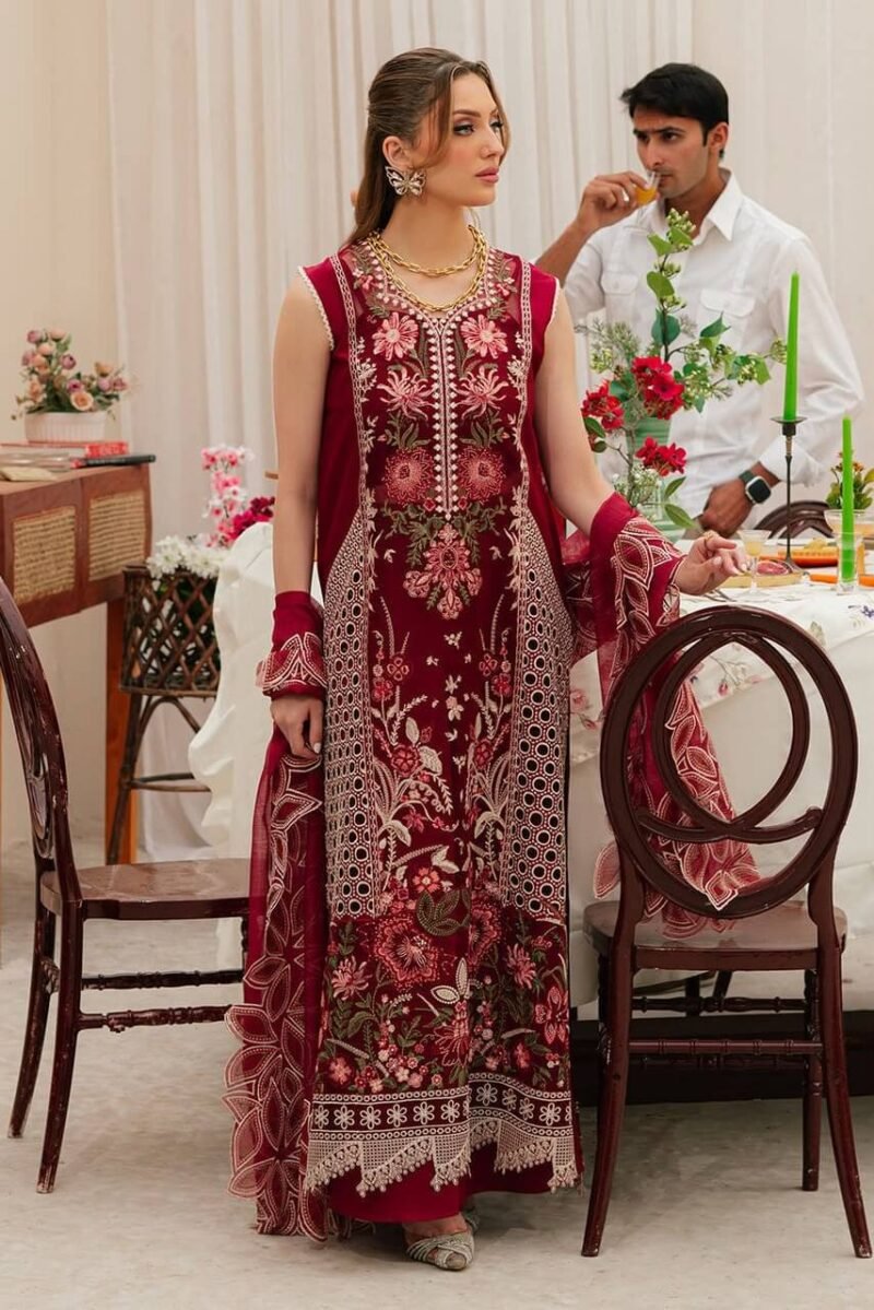 Mahnur PK Luxury Heavy Embroidered Chikankari 3Pcs Suit – Cotton Edition