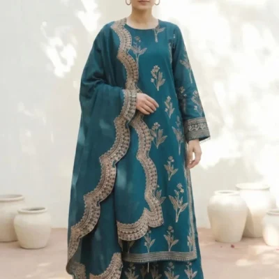 Zellbury winter collection dhanak unstitched luxury dress