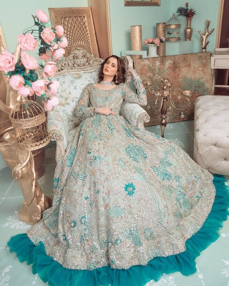 ahmed sultan Luxury Net Sequence Work Frock With Satin Silk Trouser