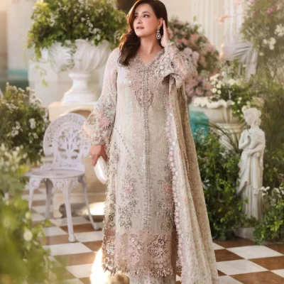 maria b new collection winter chiffon Embroidered Unstitched