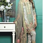 sapphire pk Linen printed with linen shawl Shirt Dupatta trouser